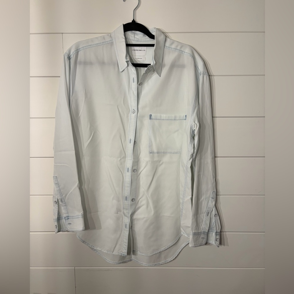 Women’s Light Blue Casual Button-Down Shirt